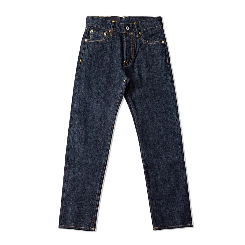 Red Tornado 16oz Slim Straight Fit Jeans Rinsed Pink Selvedge Denim Straight Leg Pants