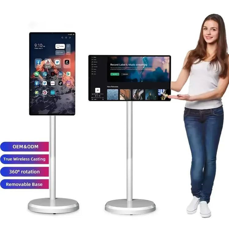24 Inch Smart Portable TV Monitor Touch Screen Android 13 6+64GB Interactive Entertainment Display for Home Travel Gaming