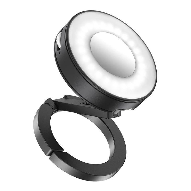 Ulanzi ML05 MagLock Fill Light 2500-9000K Dual-Sided Magnetic Phone Grip Ring-Shaped Soft Light for Food Review Livestream Vlog