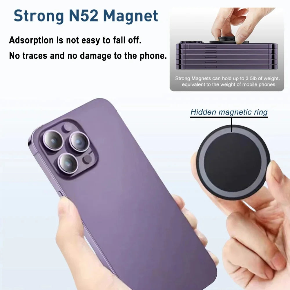 Magnetic Folding Mobile Phone Grip Holder Socket Pocket Support for Magsafe IPhone Mac Samsung Safe Ring Finger Expanding Stand