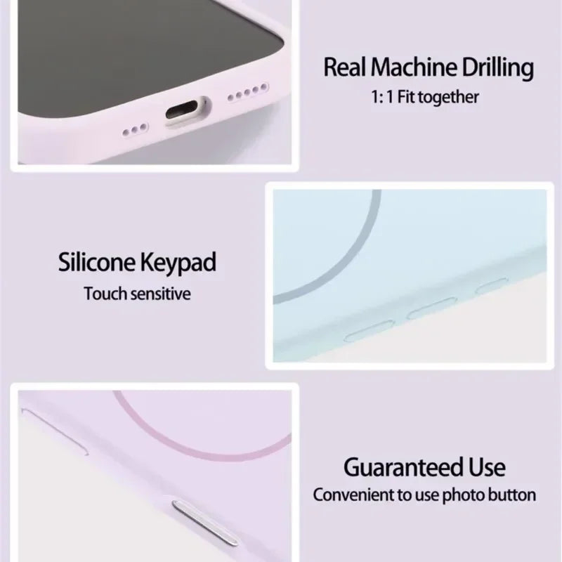 Original Liquid Silicone For Magsafe Case For iPhone 18 Pro 17 16 15 14 13 12 11 Pro Max Magnetic Wireless Charging Soft Cover