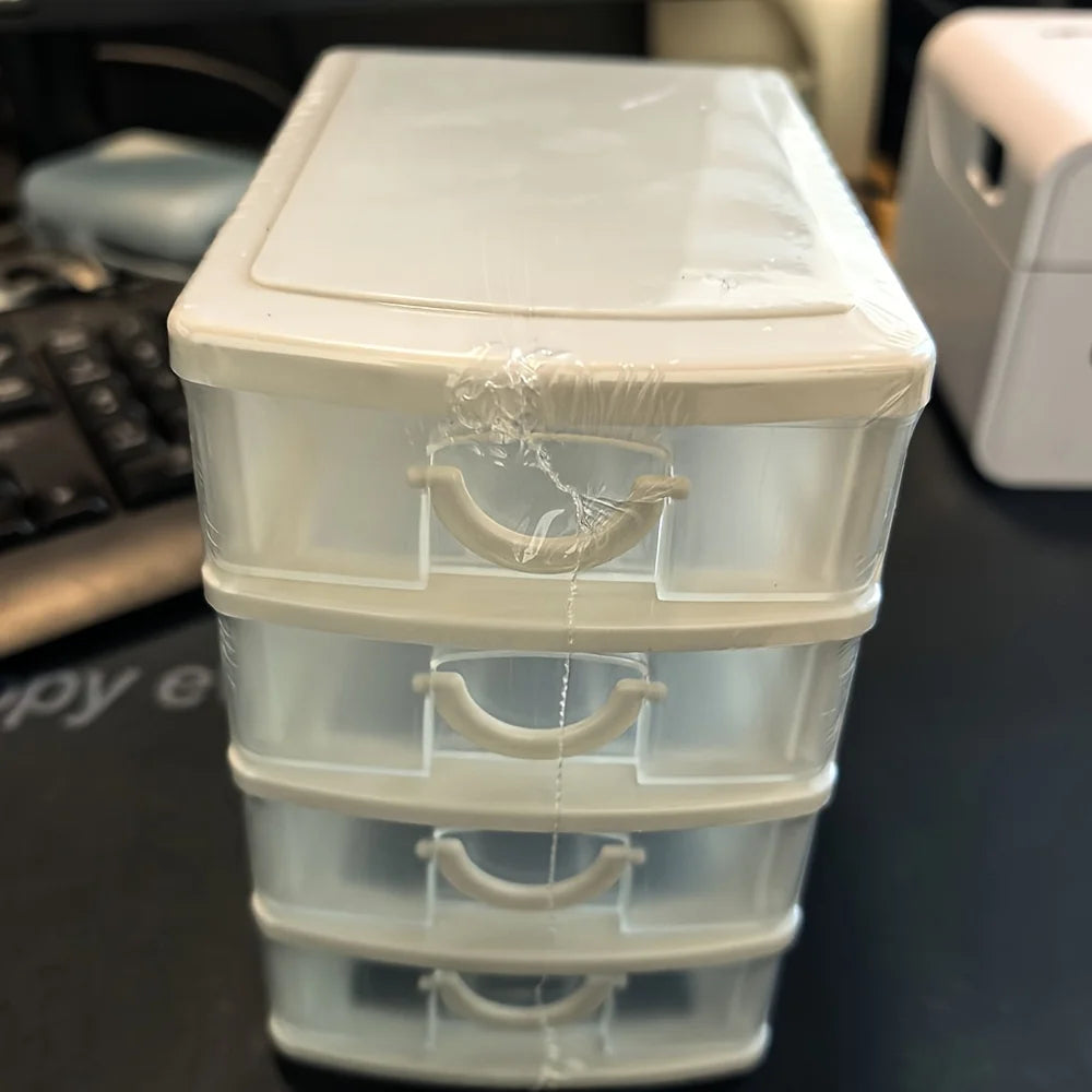 4-layer Multi-functional Storage Box with Drawers, Plastic Wardrobe Organizer and Locker, Desktop Cosmetic Storage Box,