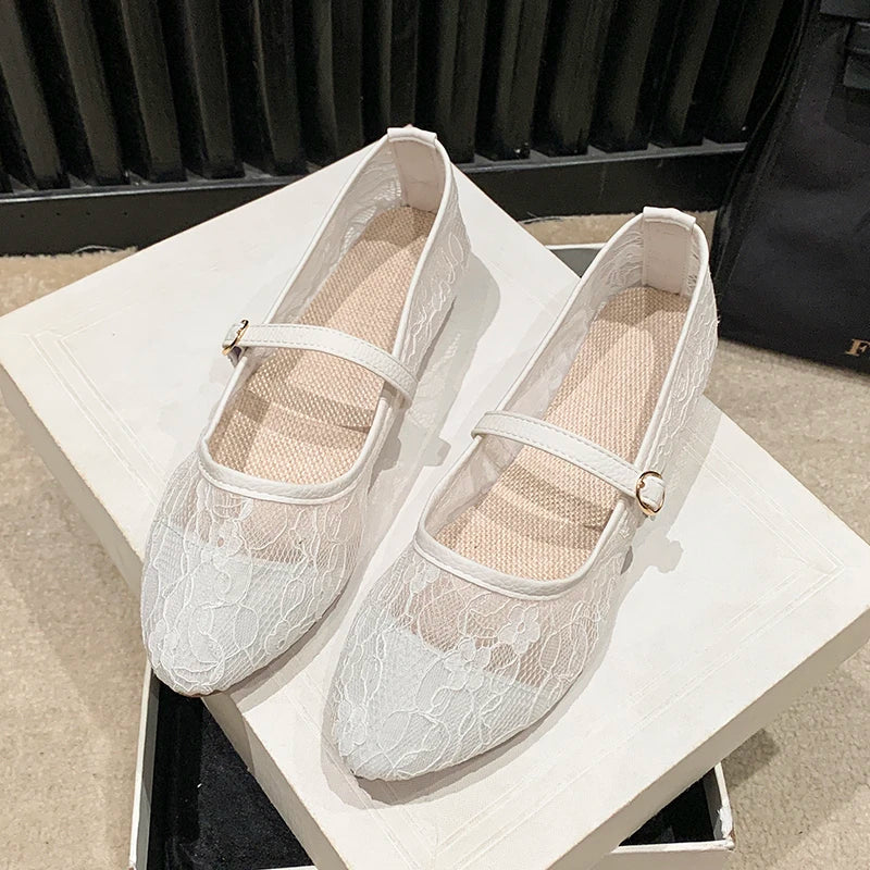 2026 New Women Flats Shoes Summer Ballet Flats Fashion Bow Women Shoes Slip on Sweet Hollow Flat Shoes Female Zapatos De Mujer