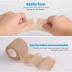 6 Rolls 5cm*4.5m Disposable Self-Adhesive Elastic Bandage with Handle Tube Tattoo Accessories Gauze Tape for First Aid Tools