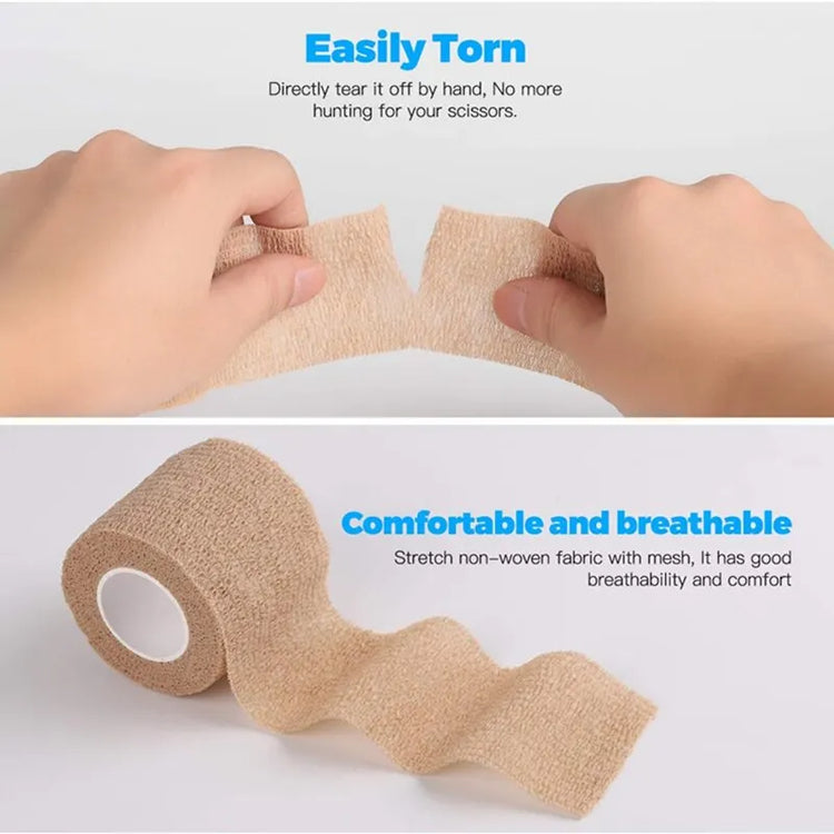 6 Rolls 5cm*4.5m Disposable Self-Adhesive Elastic Bandage with Handle Tube Tattoo Accessories Gauze Tape for First Aid Tools