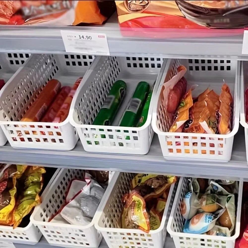 4pcs Stackable Storage Basket Set-Multifunctional Plastic Storage Box,Suitable for Books, Snacks,etc.Ideal Choice for Family