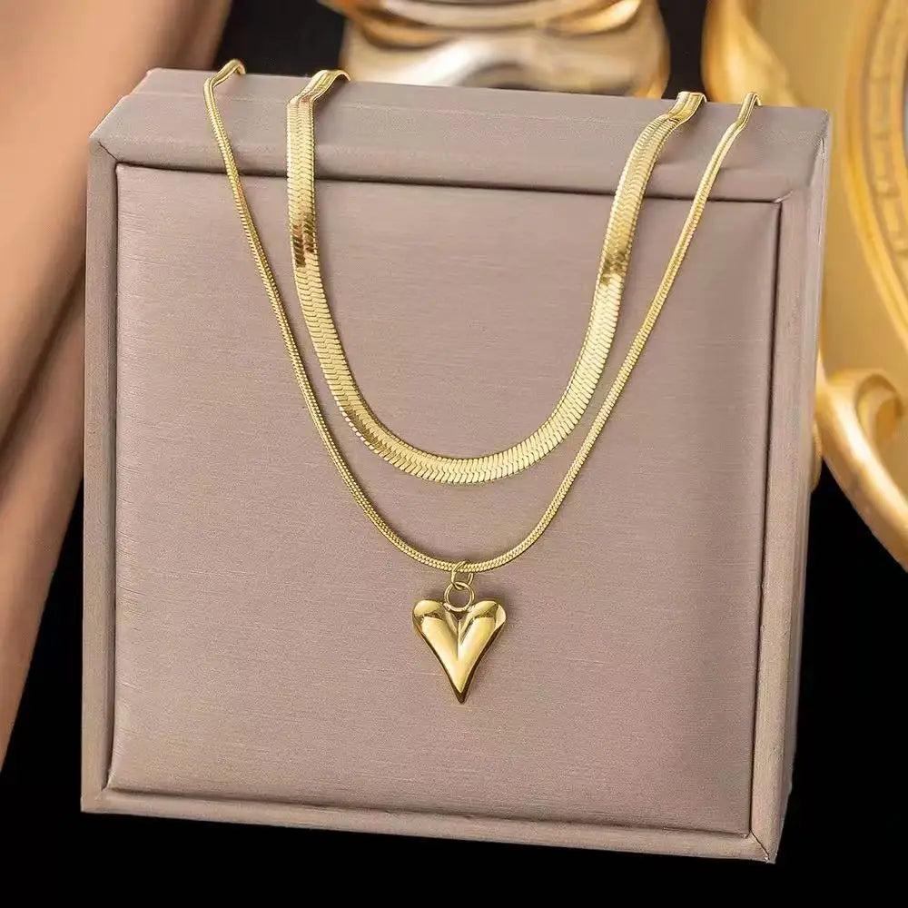 Stainless Steel Envelope Pendant Necklace Metal Waterproof Jewelry For Women