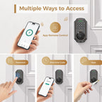 1/2/4PCS Arpha Smart Door Lock Keyless Entry Keypad Electronic Deadbolt WiFi Door Lock with Tuya App Control Auto Lock One-Time Password Anti-Peeping Passcode Battery Powered for Home Front Door