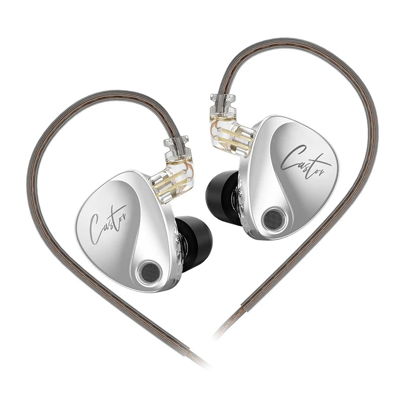 KZ Castor in Ear HiFi Earphone 2DD Dynamic High-end Tunable Earphones Monitor Headphone Cancelling Earbuds Bass Headsets PR2 ZAR