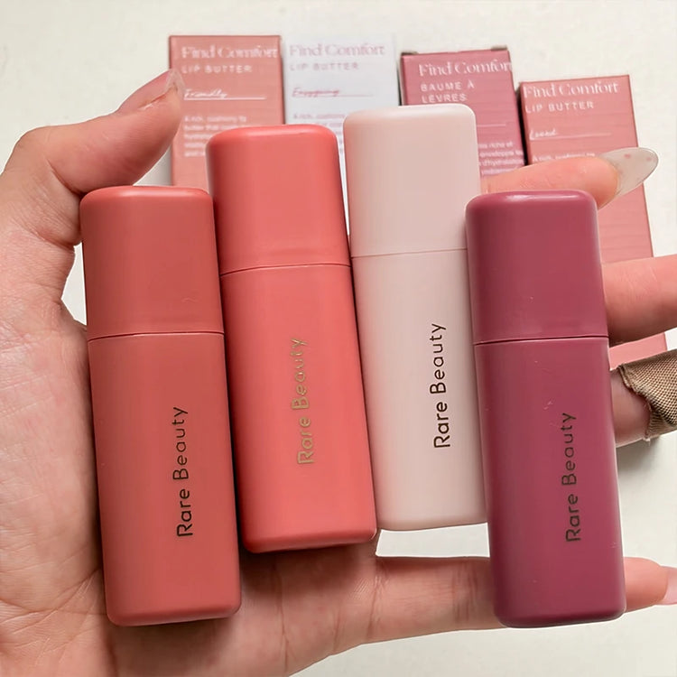New Rare Beauty 4 Color Butter Lip Balm Lasting Moisturize Plumping Lip Gloss Easygoing Loved Uplifting Friendly Makeup Cosmetic