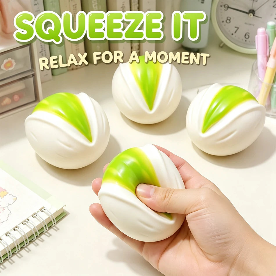New Pistachio Fidget Squishy Filled ASMR Stress Relief Toy Hand Relaxation Crispy Squeeze Sound Ideal for Gifting Ornament