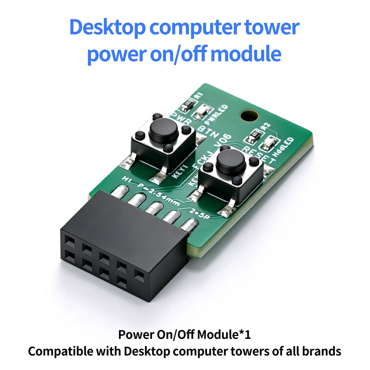 PC Power Reset Switch External Module 9Pin Motherboard Header Power LED HDD Indicator for Computer Case Test Board Repair DIY