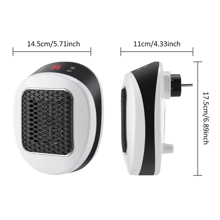Electric Heater Wall Outlet Plug Space Heater with Remote Control PTC Fast Heating for Bedroom Office RV