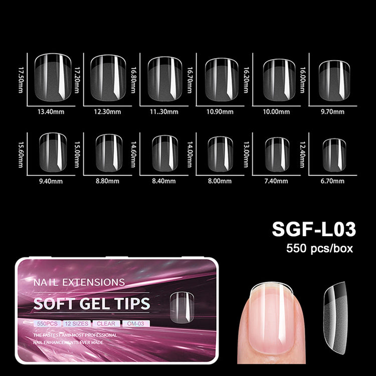 Luxury False Nail Tips Soft Gel Fingertip Semi-matte Capsules Almond French Coffin Full Cover Artificial Fake Nails Extension