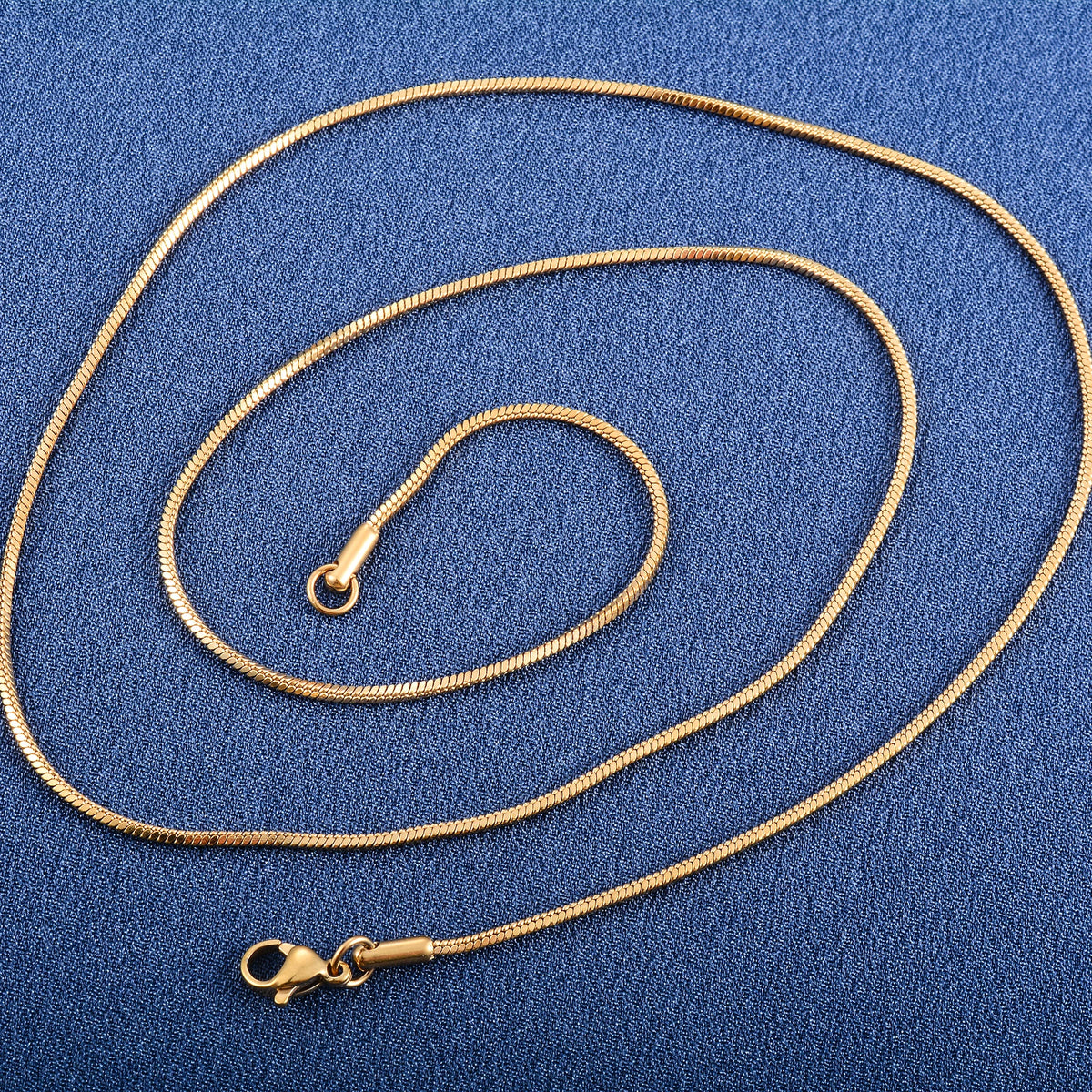 Stainless Steel Square Snake Chain Long Necklace for Women Men Choker on the Neck Collar Gold/Silver Color Jewelry Accessories