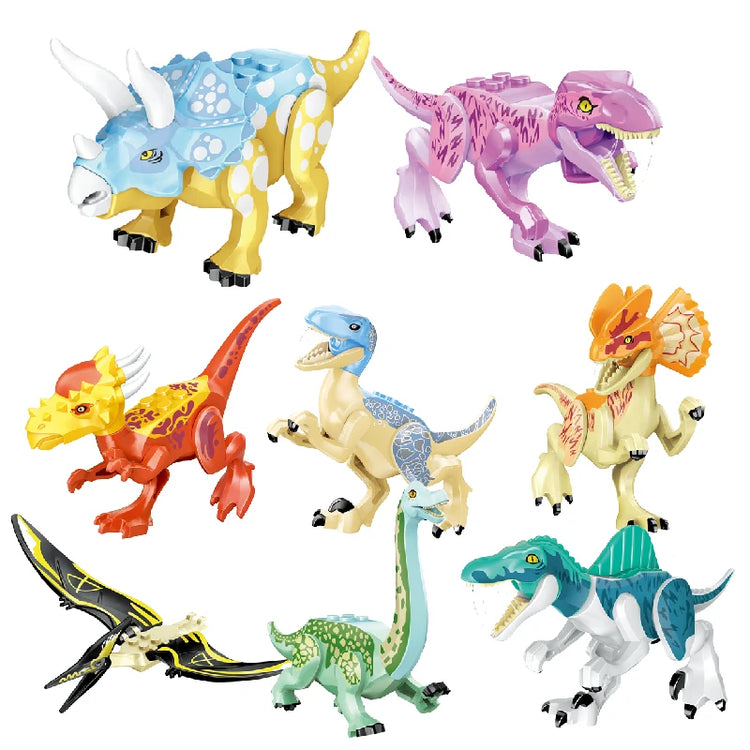 Jurassic Dinosaurs Spinosaurus Brick Figure Multiple Color Versions Articulated Limbs Collectible Dinosaur Toy Educational Toy