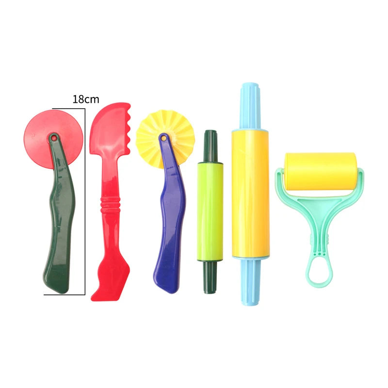 Children DIY Plasticine Mold Modeling Clay Accessories Playdough Tool Kit Plastic Set Knife Mold Kids Educational Toys Gifts