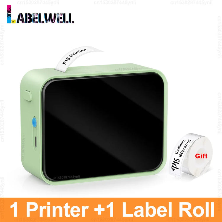P15 Thermal Label Printer Similar as D11 D110 D101 Marklife P15 Mini Label Maker Handheld Label Machine with Adhesive Label Tape