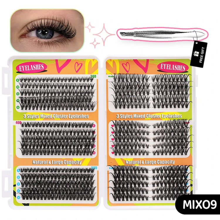 Individual Lashes Eyelash Book Clusters Extensions False Eyelash DIY at Home Cluster Eyelash Extensions Makeup Kit Lashes