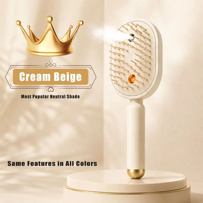 Electric Spray Hair Brush Nano Mist Scalp Massage Comb Rechargeable Air Cushion Detangling Hair Brush for Home Use