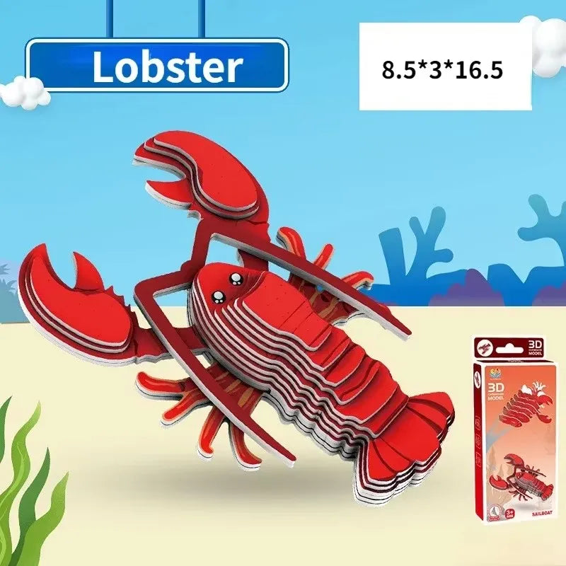 3D Jigsaw Puzzles for Kids Jurassic World Dinosaur Educational Toys Paper Animal Puzzle Cartoon Model Toys Children's Day Gift