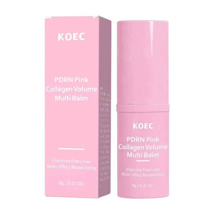 KOEC PDRN Pink Collagen Volume Multi Balm Stick, Anti‑Aging Moisturizing Serum Stick for Fine Lines, Dull Skin Brightening