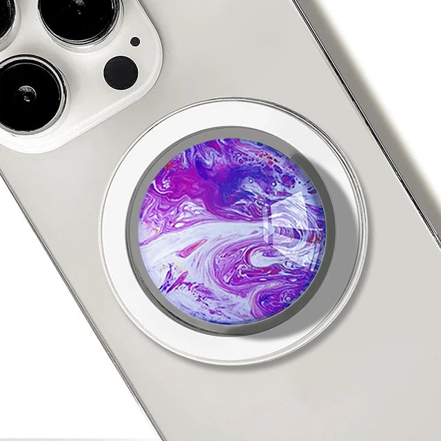 For Magsafe Cellphone Grip Socket, Stylish Foldable Magnetic Phone Holder Stand, For iPhone 17 16 15 14 13 12, For Samsung Serie