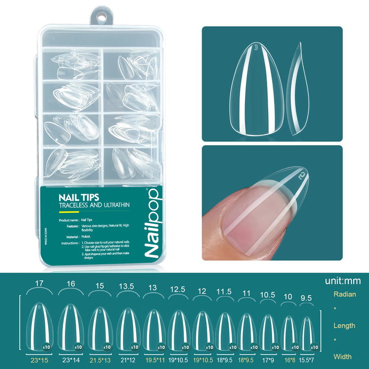 Nailpop 120pcs Acrylic Nails Fake Capsule Short Almond Coffin Square Artificial Nail Extension Soft Gel Tips Accessories Tools