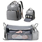 3 In 1 Diaper Bag Backpack Foldable Baby Bed Waterproof Travel Bag with USB Charge Diaper Bag Backpack with Changing Bed 3 types