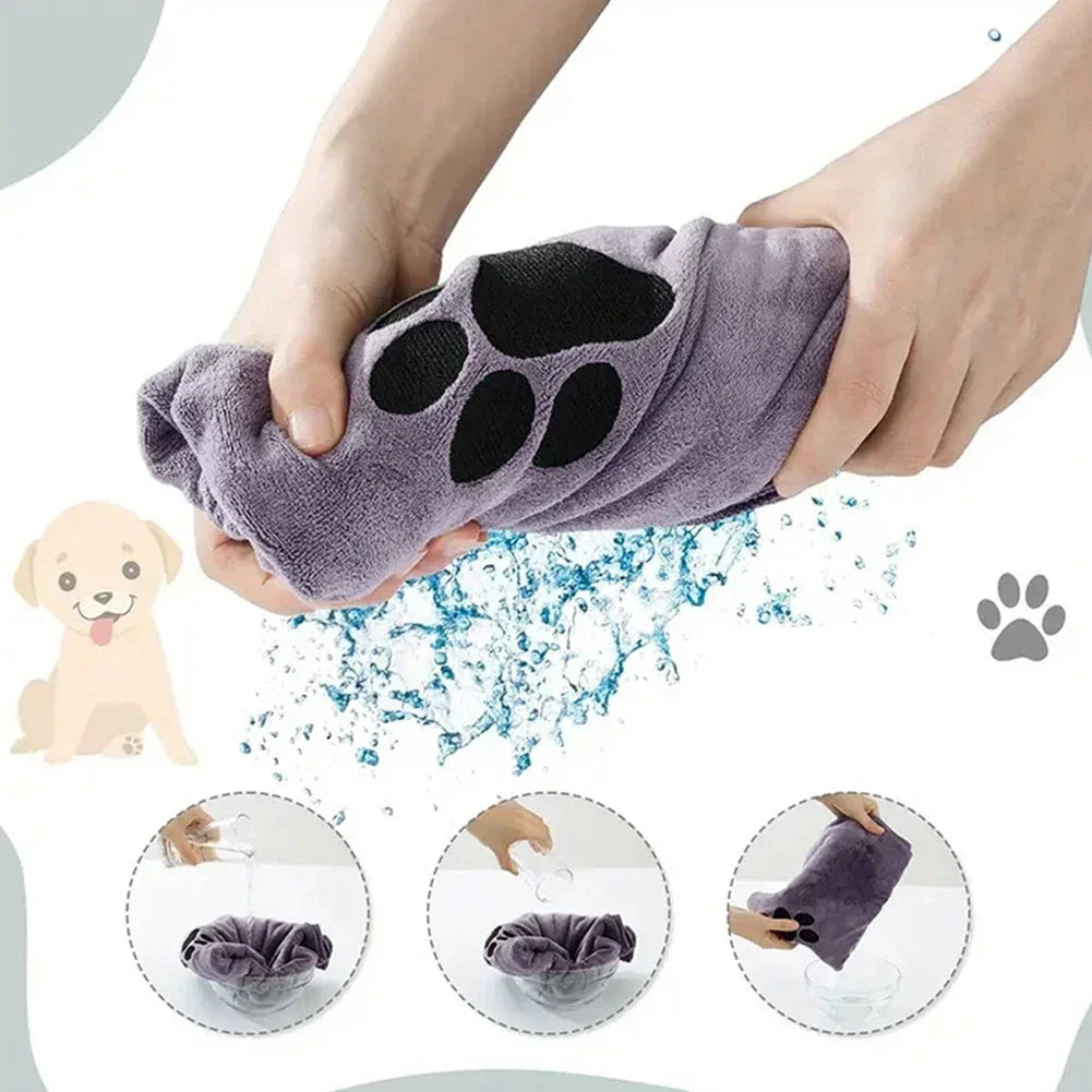 1Pc Pet Towel Soft, Thickened and Quick-drying Small Large Dog Cat Bath Towel Absorbs Water and Does Not Shed Hair