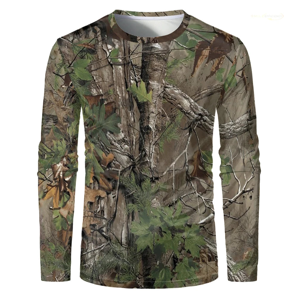 Summer Men's T-Shirt Camouflage Hunting T Shirt 3D Print Men's Clothing Long Sleeve Tops Man T Shirt Casual Clothes Men T-Shirt
