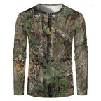 Summer Men's T-Shirt Camouflage Hunting T Shirt 3D Print Men's Clothing Long Sleeve Tops Man T Shirt Casual Clothes Men T-Shirt