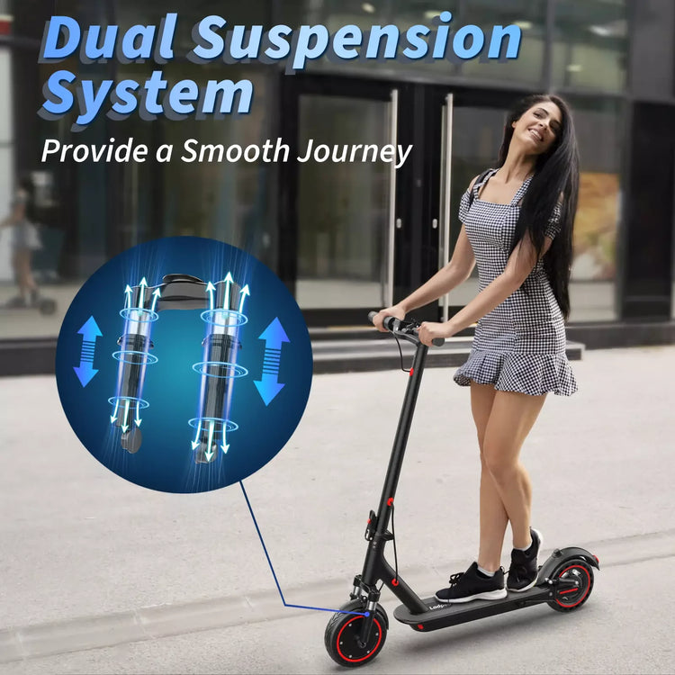 8.5'' Solid Tire Electric Scooter 350W 19mph Max Speed APP Smart Control Dual Suspension 23miles Max Range For City Commuter