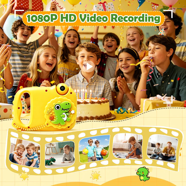 Digital Children Camera For Photography Mini Portable Photo Kids Microscope Camera 1080P HD Video Toy Birthday Festivals Gifts Outdoor Activities 5 Puzzle Games