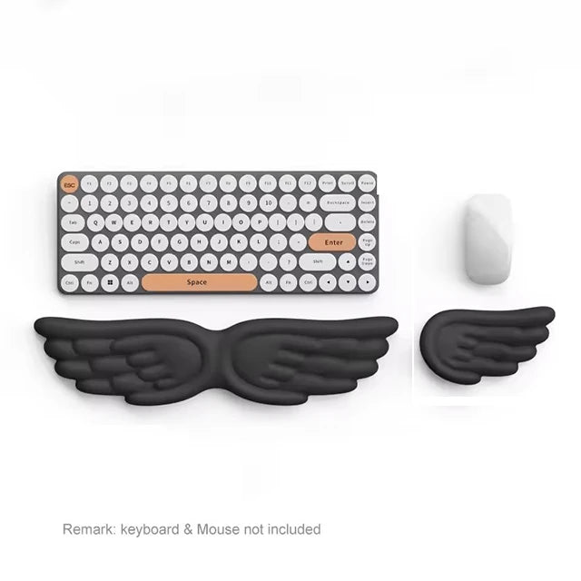 Angel Wing Wrist Rest Set of 2, Cloud Keyboard Mouse Wrist Support Ergonomic Memory Foam Cushion Hand Support Computer Palm Rest