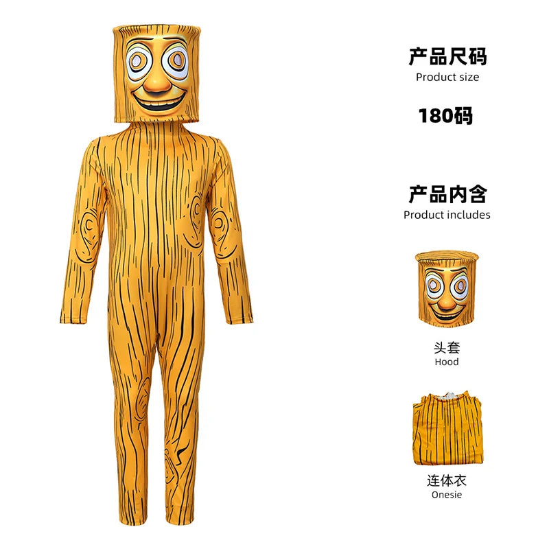 Ai Italian Brainrot Tung Tung Tung Sahur Cosplay Costume Anime Tralalero Tralala Sahur Jumpsuit Party Halloween Mask Bodysuit