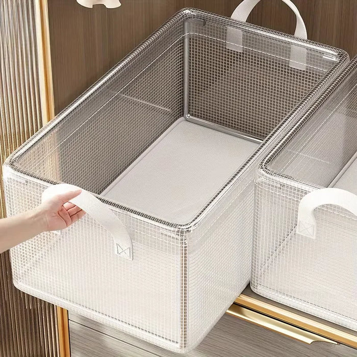 1 Pc Transparent PVC Solid Steel Frame Storage Box,waterproof,underwear Storage Basket,suitable for Home and Dormitory Use