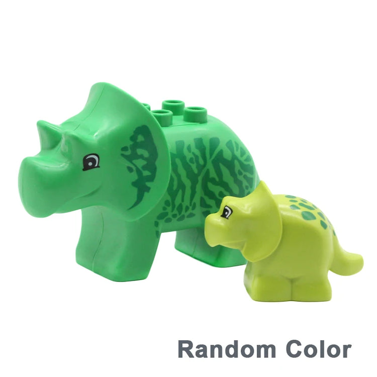 Big Building Blocks Animals Parts Zoo Sets Dinosaur Assemble Accessory Compatible Duplon Bricks Jurassic Toys for Children Gift