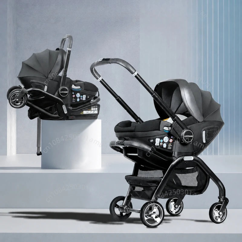 3-in-1 Baby Safety Stroller, Two-Way Newborn Baby Safety Seat, Portable 3-in-1 Stroller for Ages 0-2 Years Old