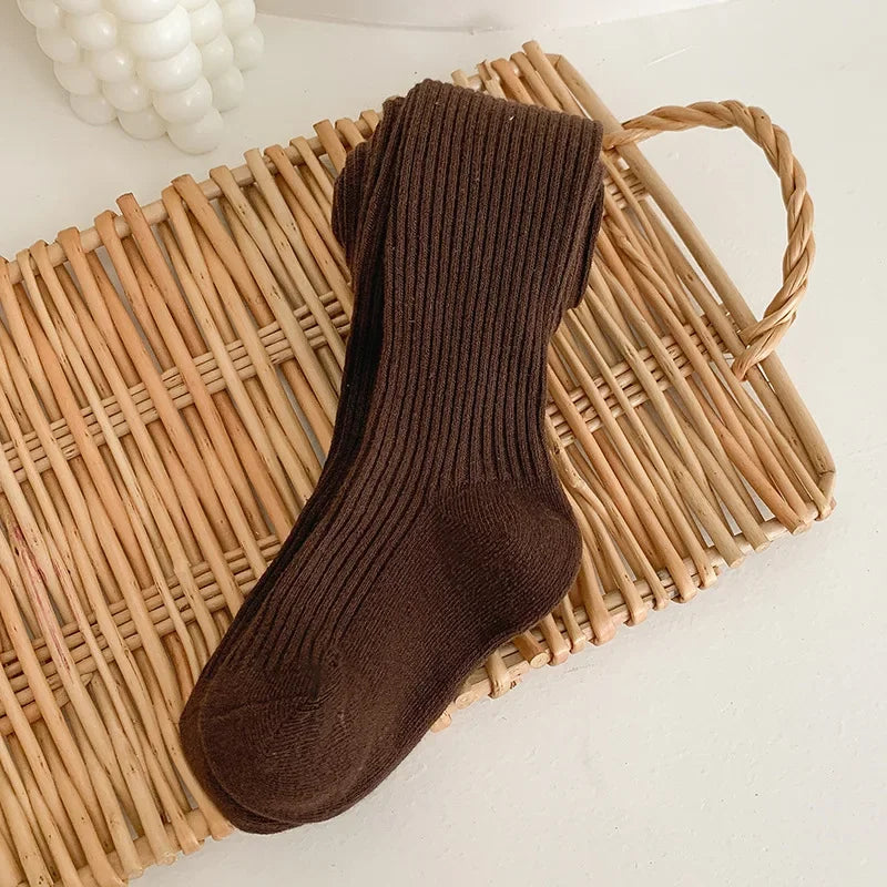 Cotton Warm Pantyhose Baby Kids Autumn Winter Tights Toddler Girls Boys Ribbed Stockings  Solid Candy Color Tights 0-9Years