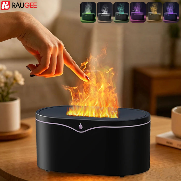Flame Humidifier Aroma Diffuser Household Aromatherapy Fragrance Diffuser USB Fire Humidifier Essential Oil Diffuser for Room