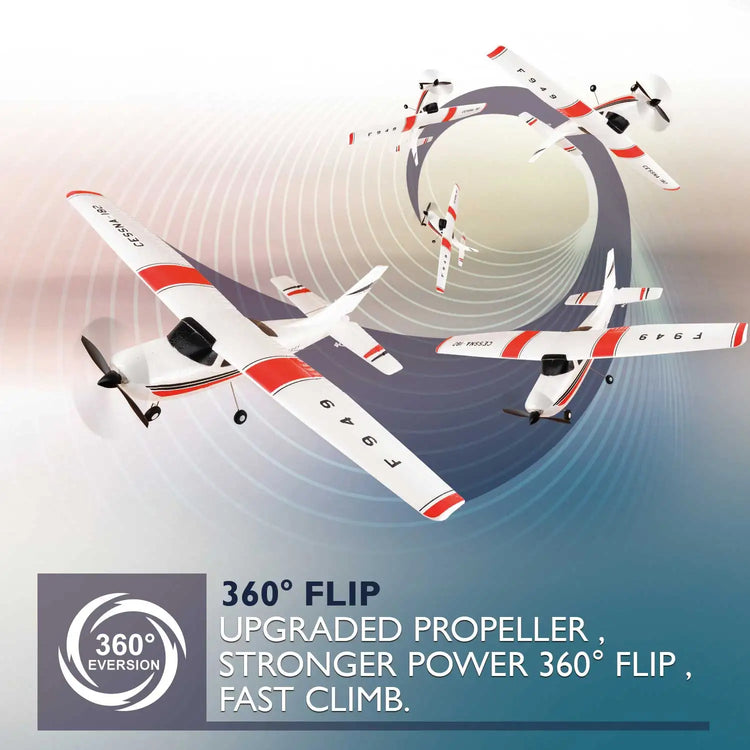 【C0】WLtoys 2.4G F949 LCD Version RC Airplane Cessna 182 3D6G 3Ch Fixed Wing Plane Outdoor Drone RTF With Gyroscope And Night