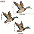 3Pcs Mallard Duck Wooden Wall Decor, Flying Duck Wall Art for Rustic Home Decoration