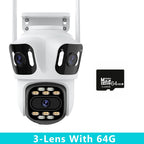 Three Lens PTZ IP Camera Outdoor HD Three Screen WiFi Security Camera Auto Tracking Dual Len Wireless CCTV Camera ICsee
