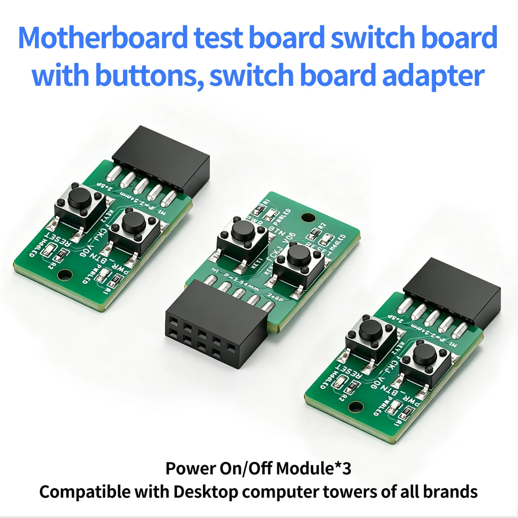 PC Power Reset Switch External Module 9Pin Motherboard Header Power LED HDD Indicator for Computer Case Test Board Repair DIY