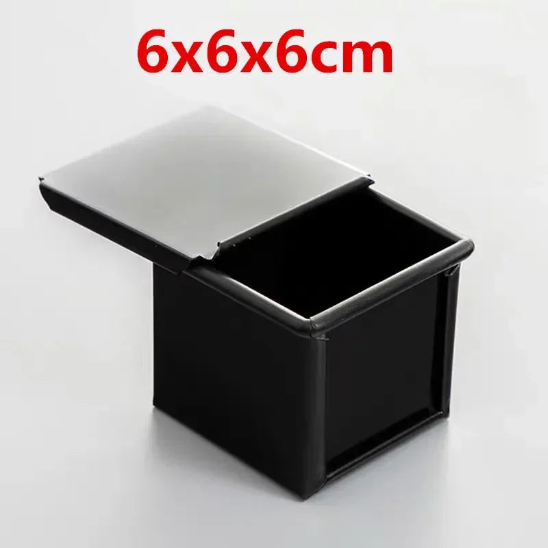 Square toast Bread Baking Tray Cake box Mold with Lid Aluminum Alloy Non-stick Pan Mini Baking Tray Baking Box Diy Cake Bakeware