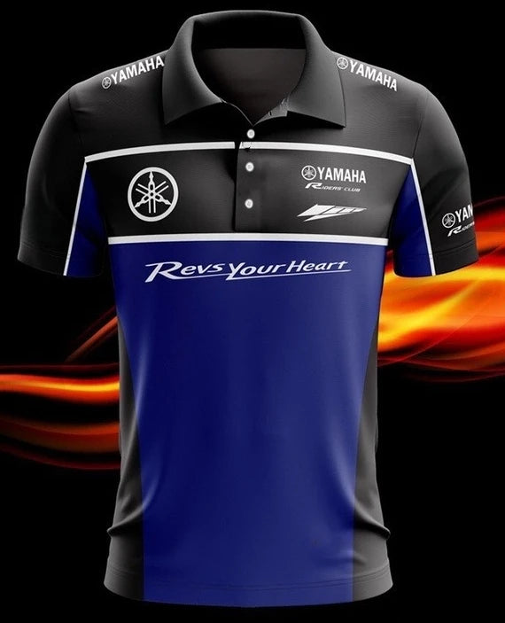 YAMAHA Racing Team Summer New Polo Shirt Exclusive Racing Edition MXGP Off Road Cycling Short Sleeved Track Uniform Work Clothes