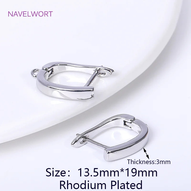 DIY Earring Making Accessories 18K Gold Plated Smooth Earring Hook Clasps Brass Metal Earwires Hooks,Jewelry Making Supplies