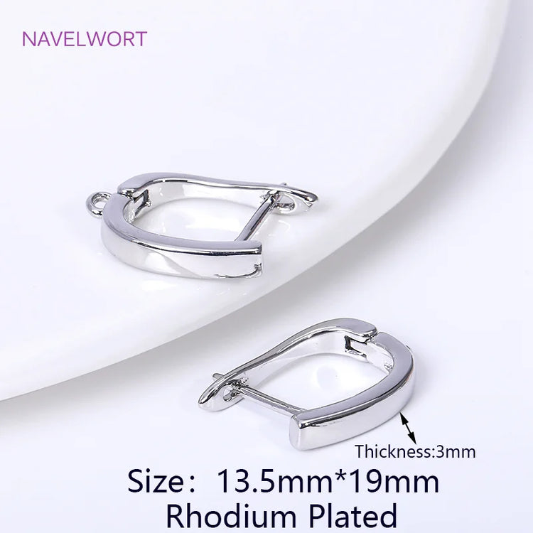 DIY Earring Making Accessories 18K Gold Plated Smooth Earring Hook Clasps Brass Metal Earwires Hooks,Jewelry Making Supplies