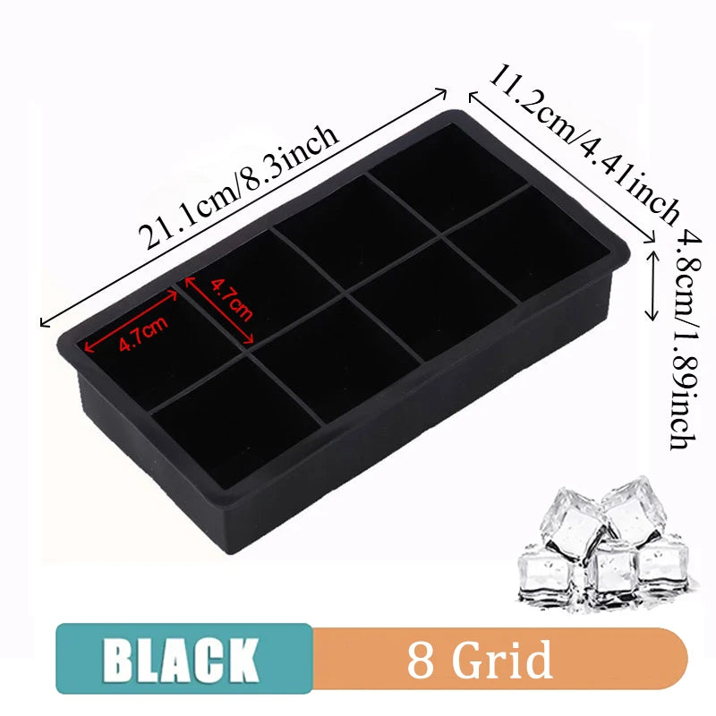 4/6/8/15Grids Silicone Ice Cube Molds Spherical Ice Molds Reusable Whiskey Ice Cube Molds Cocktail Freezer DIY Homemade Barware